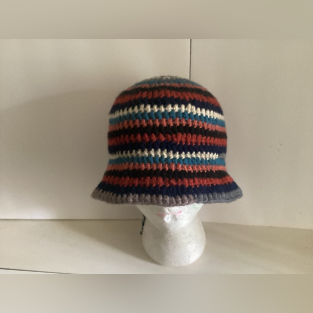 Striped Crochet Bucket Hat